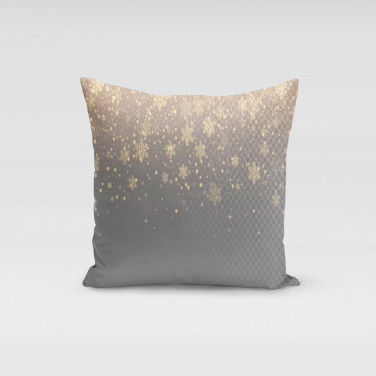 Snowflake Golden Pillow Cover