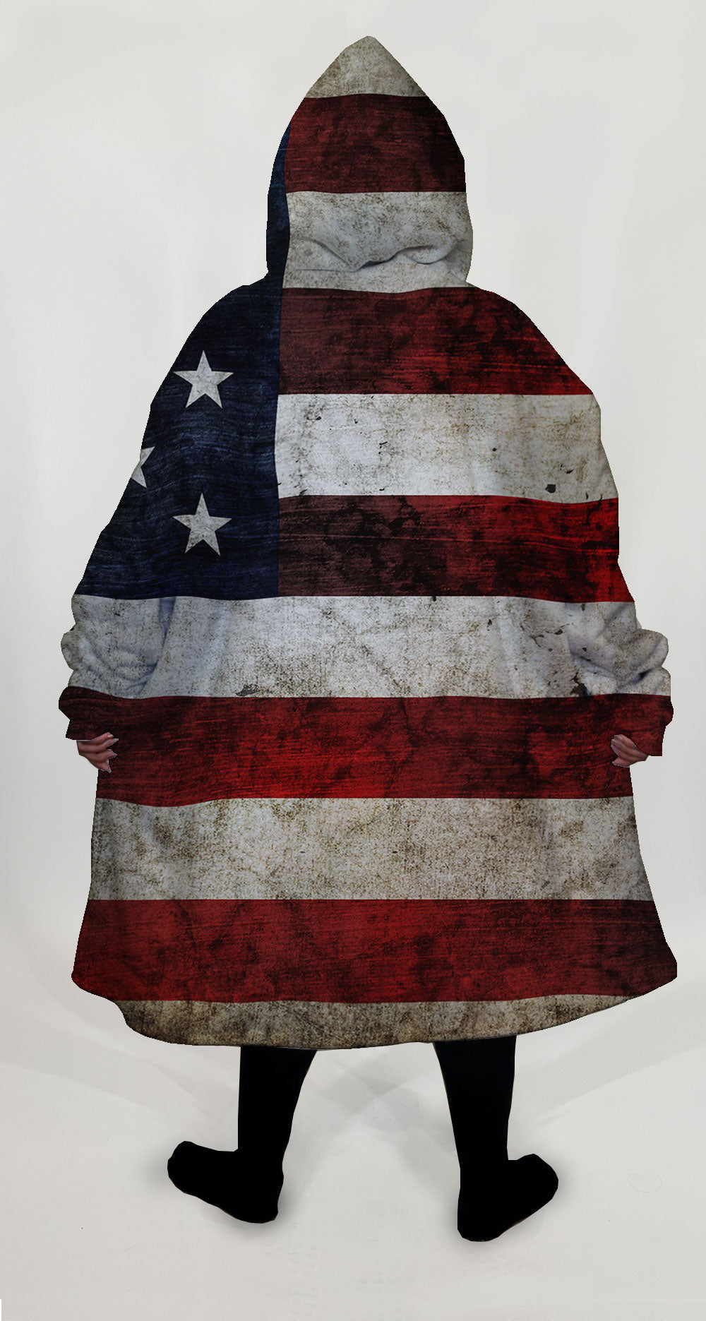 Distressed American Flag Big Hoodie