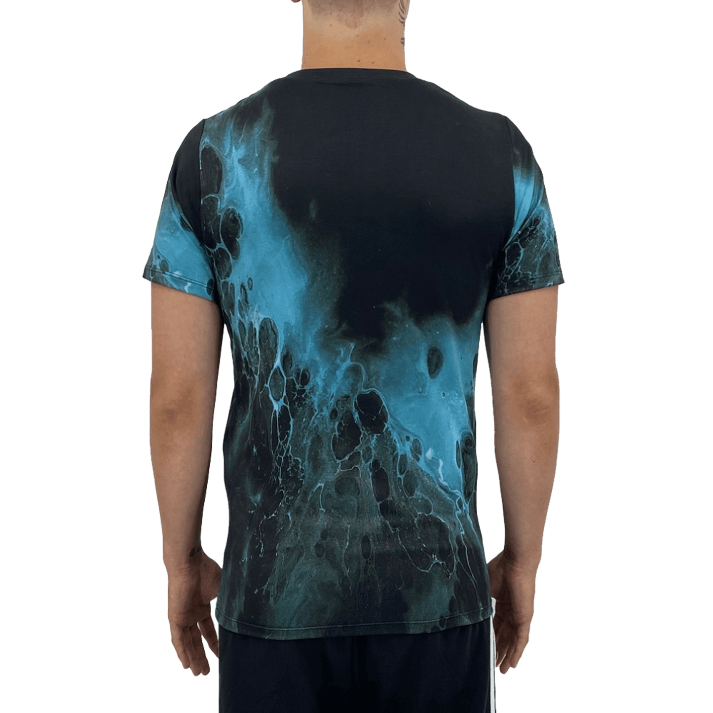 Black Blue Splash Men's T-shirt - USA Made Dropship