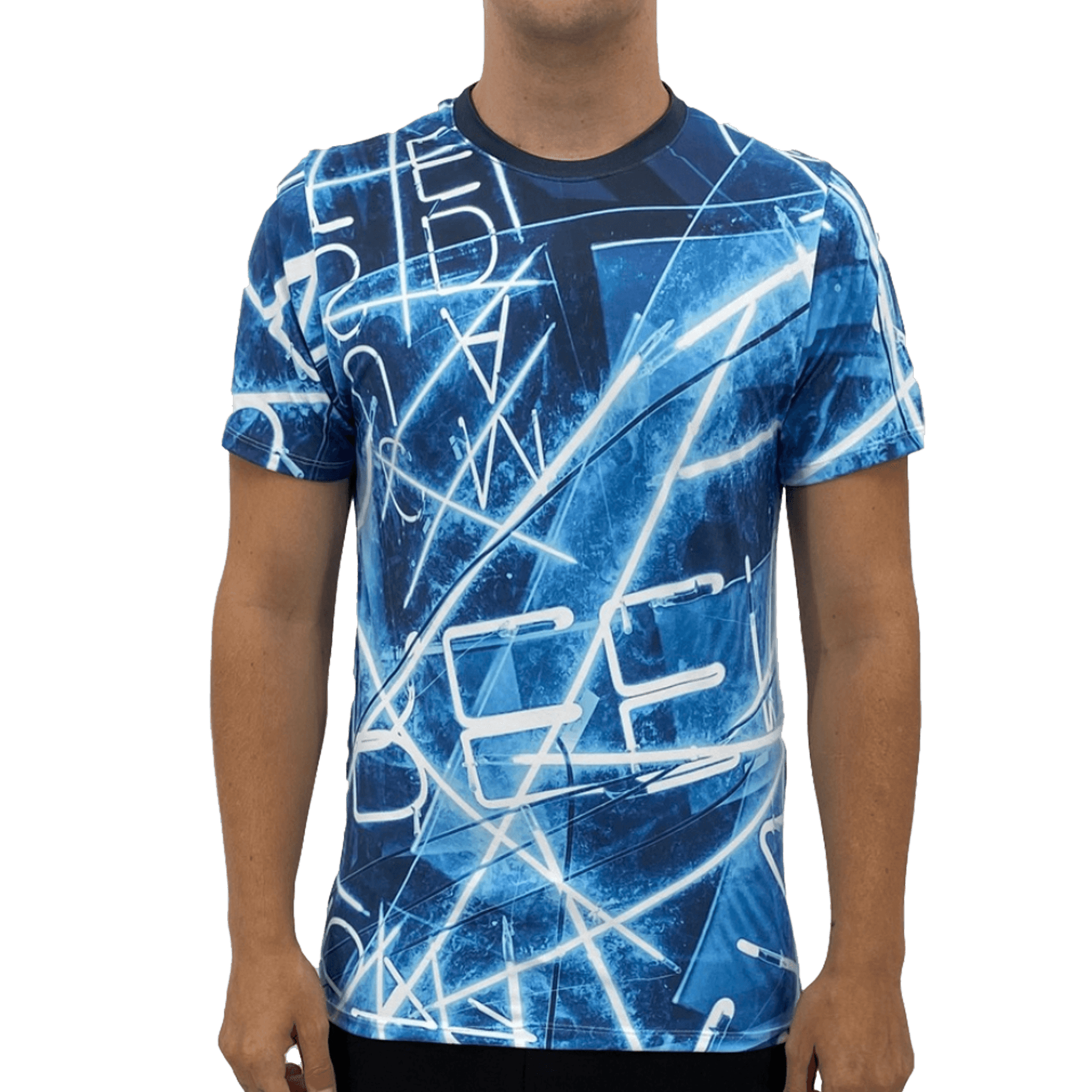 Electric Blue Lines Men's T-shirt - USA Made Dropship