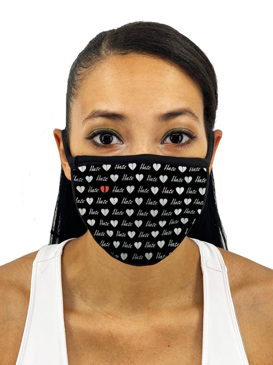 Hate Love Face Mask With Filter Pocket - USA Made Dropship