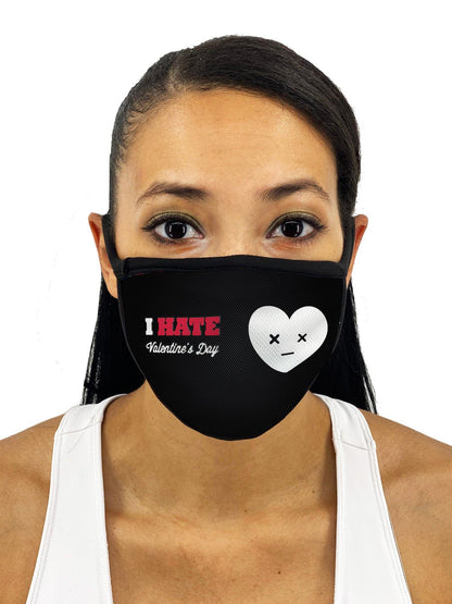 Hate Valentines Day Face Mask With Filter Pocket - USA Made Dropship
