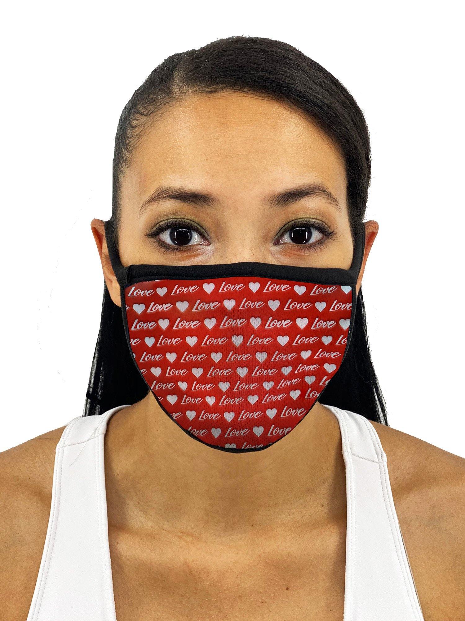 Love Heart Face Mask With Filter Pocket - USA Made Dropship