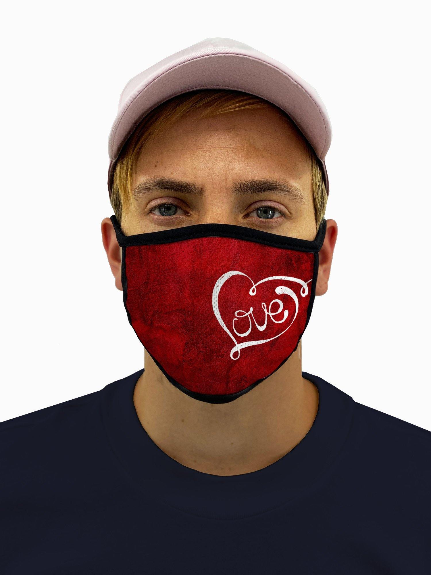 Love Face Mask With Filter Pocket - USA Made Dropship