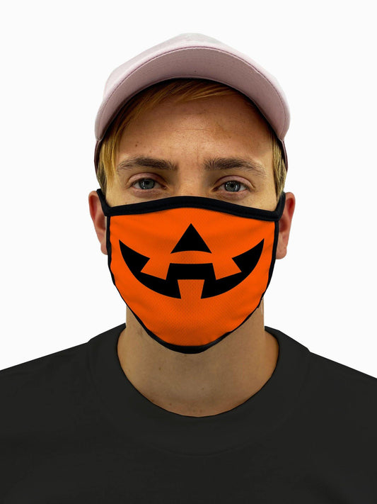 Orange Pumpkin Mask with Filter Pocket - USA Made Dropship
