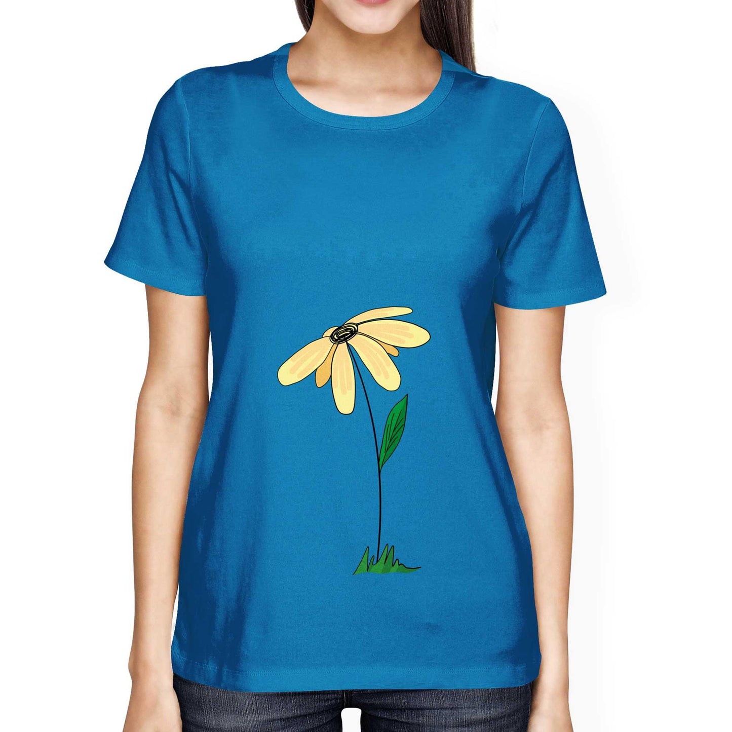 Women's Singular Beauty in Blue T-shirt - USA Made Dropship