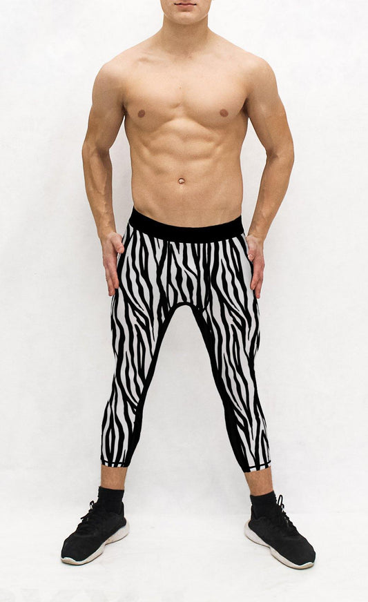 Zebra Print Men's Pocket Tights - USA Made Dropship