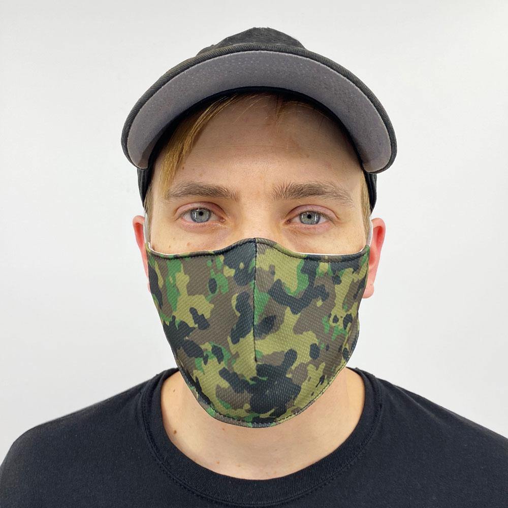 Green Army Camo Face Cover - USA Made Dropship