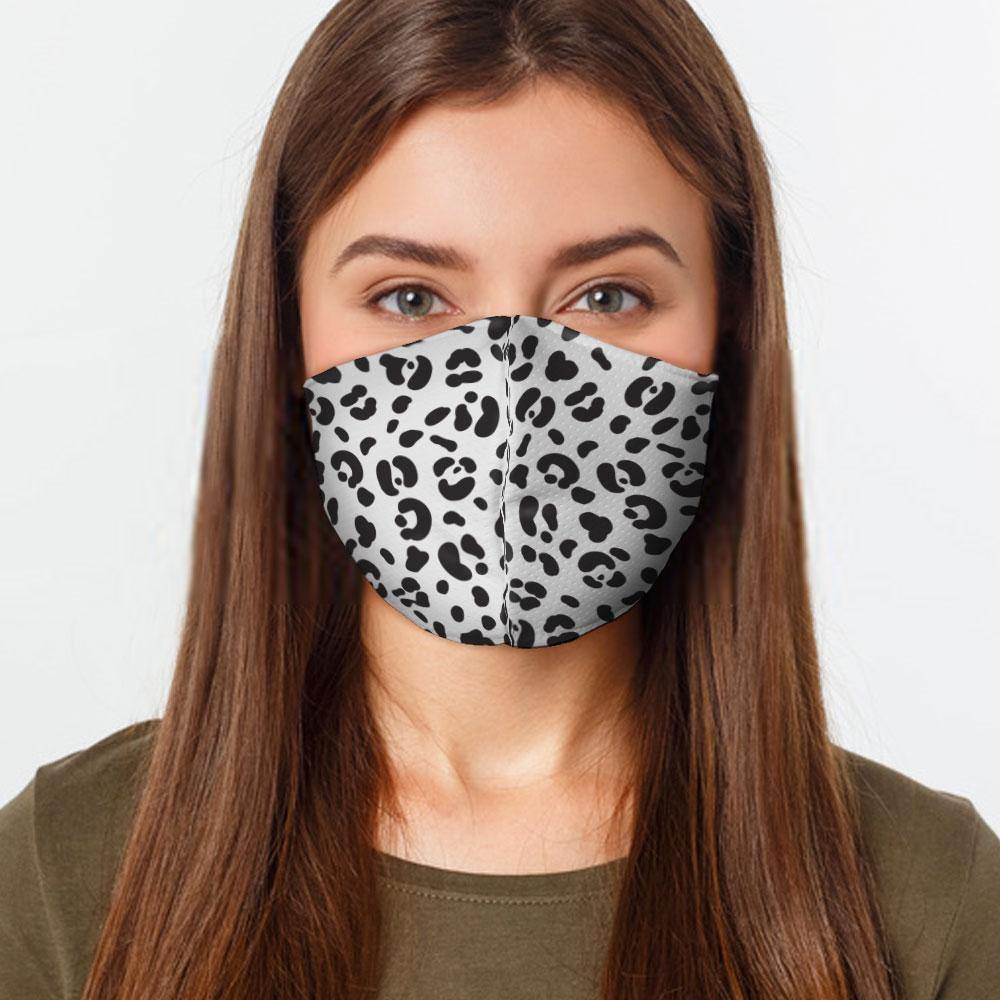 White Cheetah Face Cover - USA Made Dropship