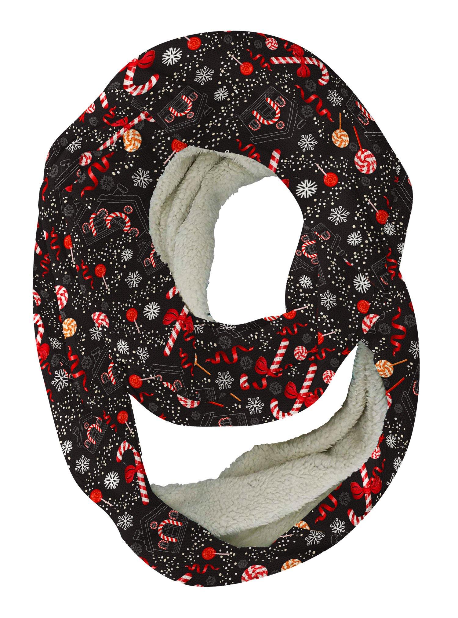 Candy Cane Pattern Infinity Scarf - USA Made Dropship
