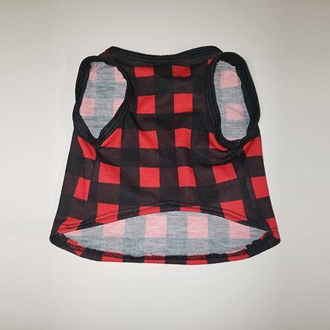 Red & Black Plaid Cat and Dog T-Shirt