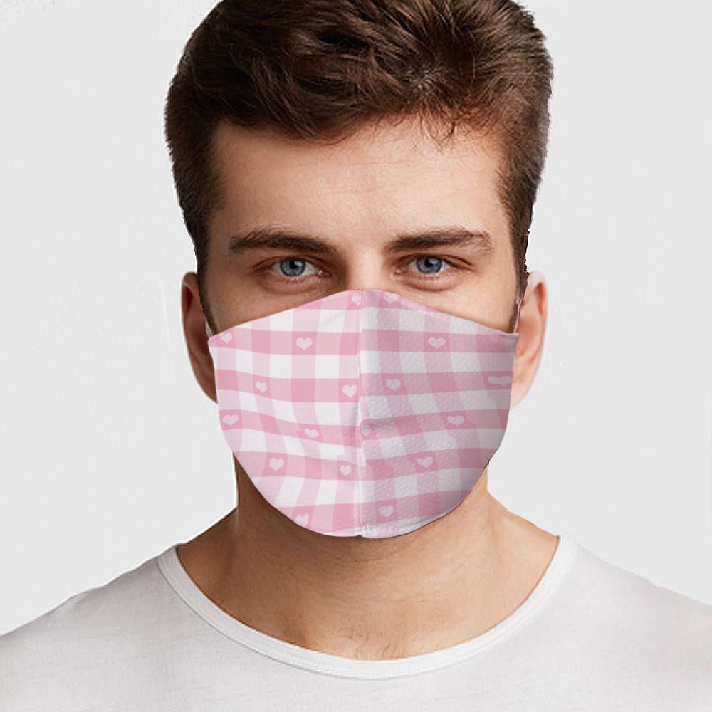 Pink Checkered Face Cover - USA Made Dropship