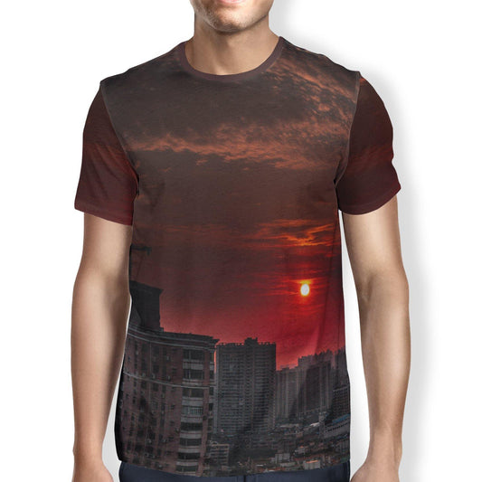 Red Sunset Men's T-shirt - USA Made Dropship
