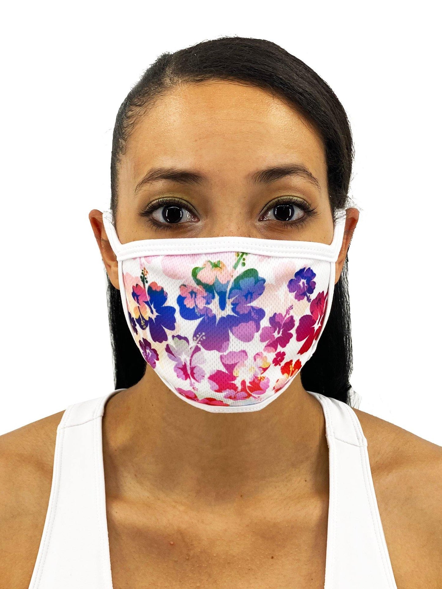 Colorful Hibiscus Face Mask With Filter Pocket - USA Made Dropship