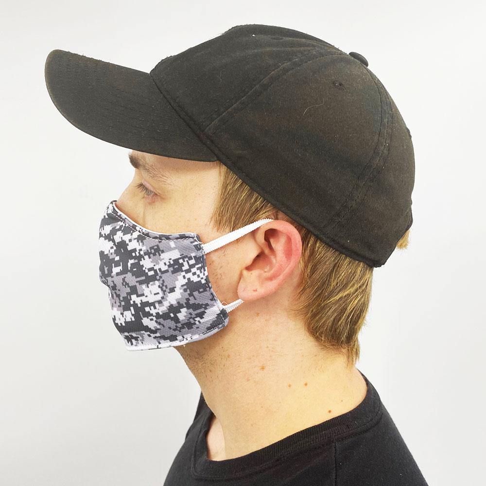 Gray Digital Camo Face Cover - USA Made Dropship
