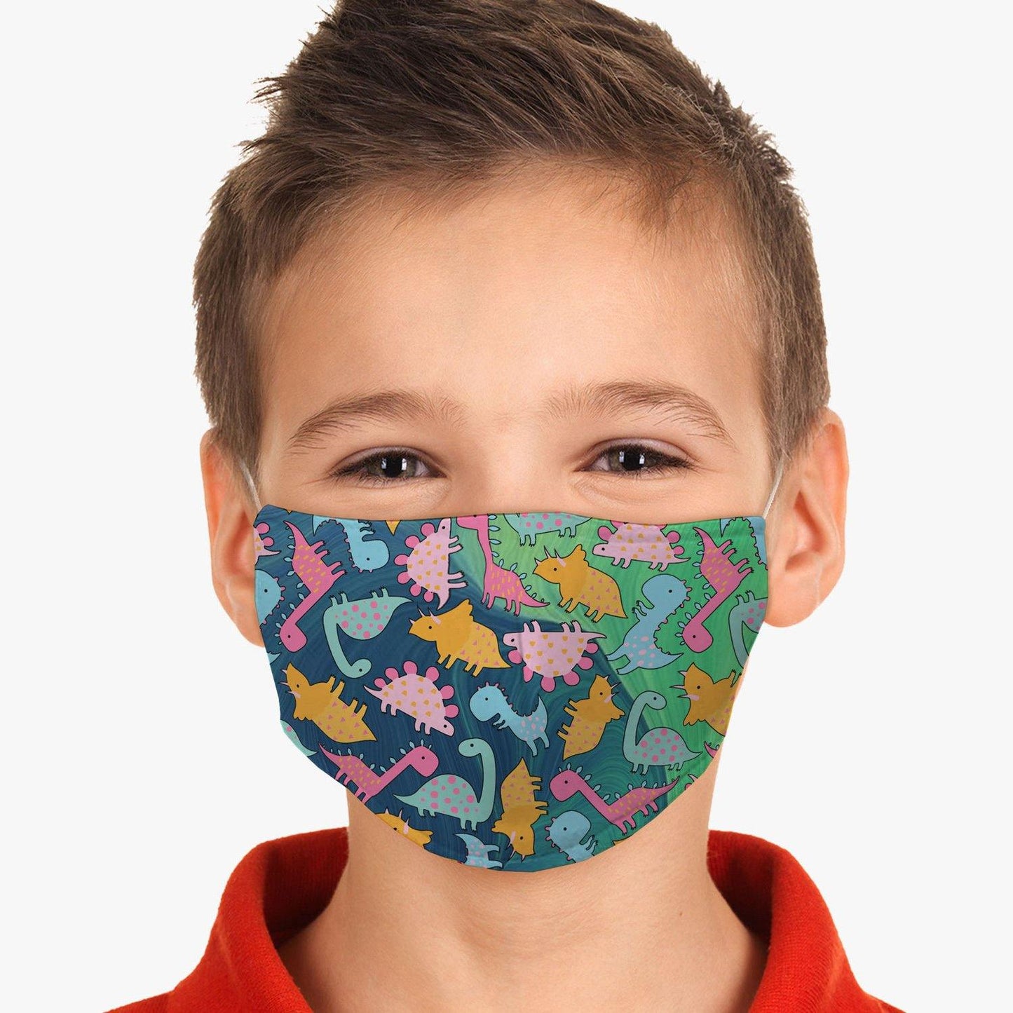 Youth Dinosaurs Face Cover - USA Made Dropship