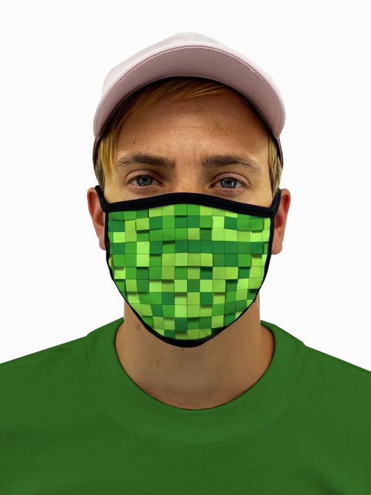 Creeper Green Face Mask With Filter Pocket - USA Made Dropship