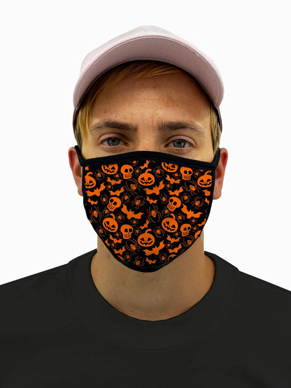 Halloween Pattern Face Mask With Filter Pocket - USA Made Dropship