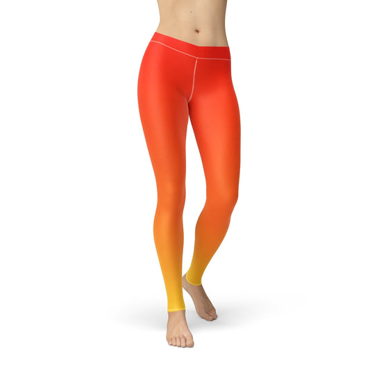 Avery Red Yellow Ombre Leggings