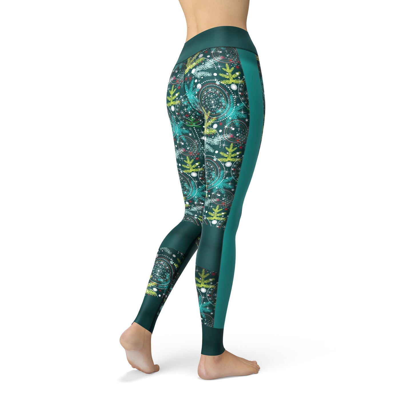 Jean Holiday Green Branches Leggings