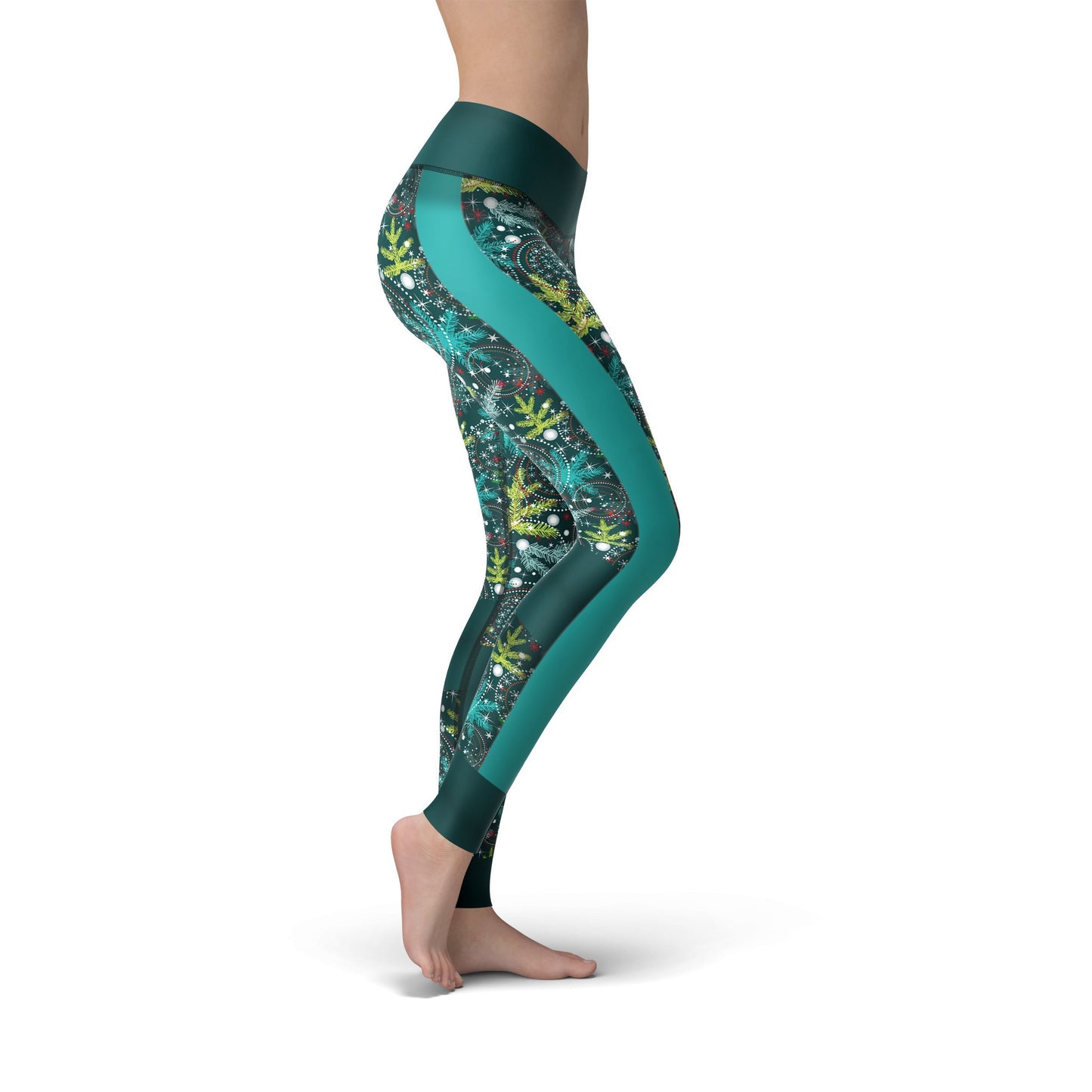 Jean Holiday Green Branches Leggings