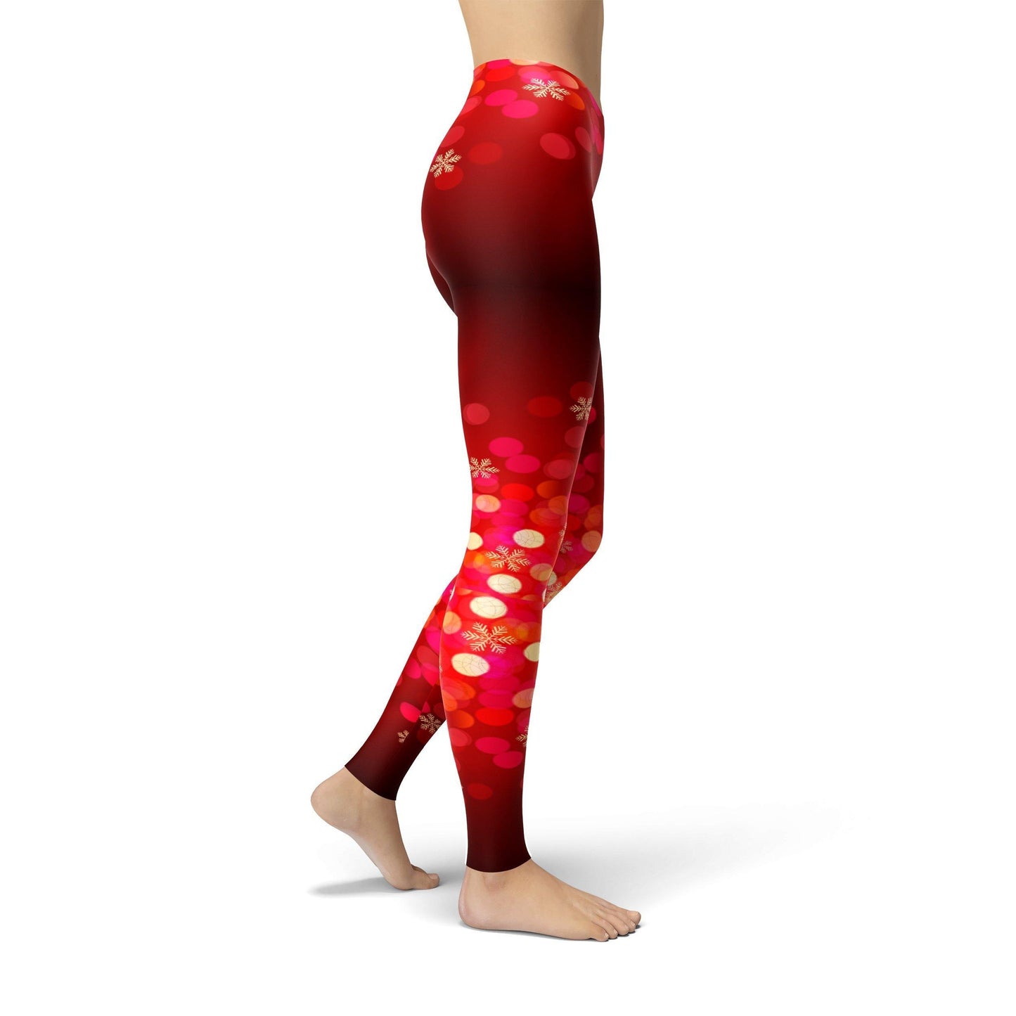Jean Ombre Christmas Lights and Snowflakes Leggings