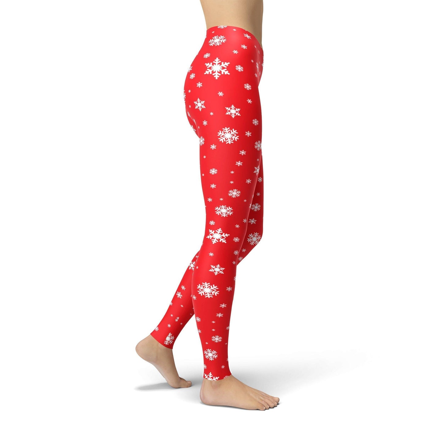 Jean Red Snowflake Leggings