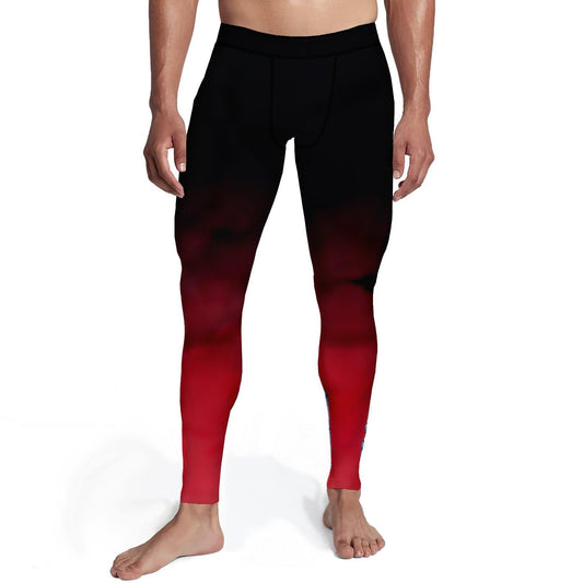 Men's Black Red Ombre Tights