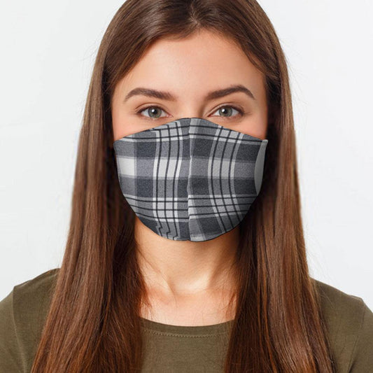Gray Plaid Face Cover - USA Made Dropship