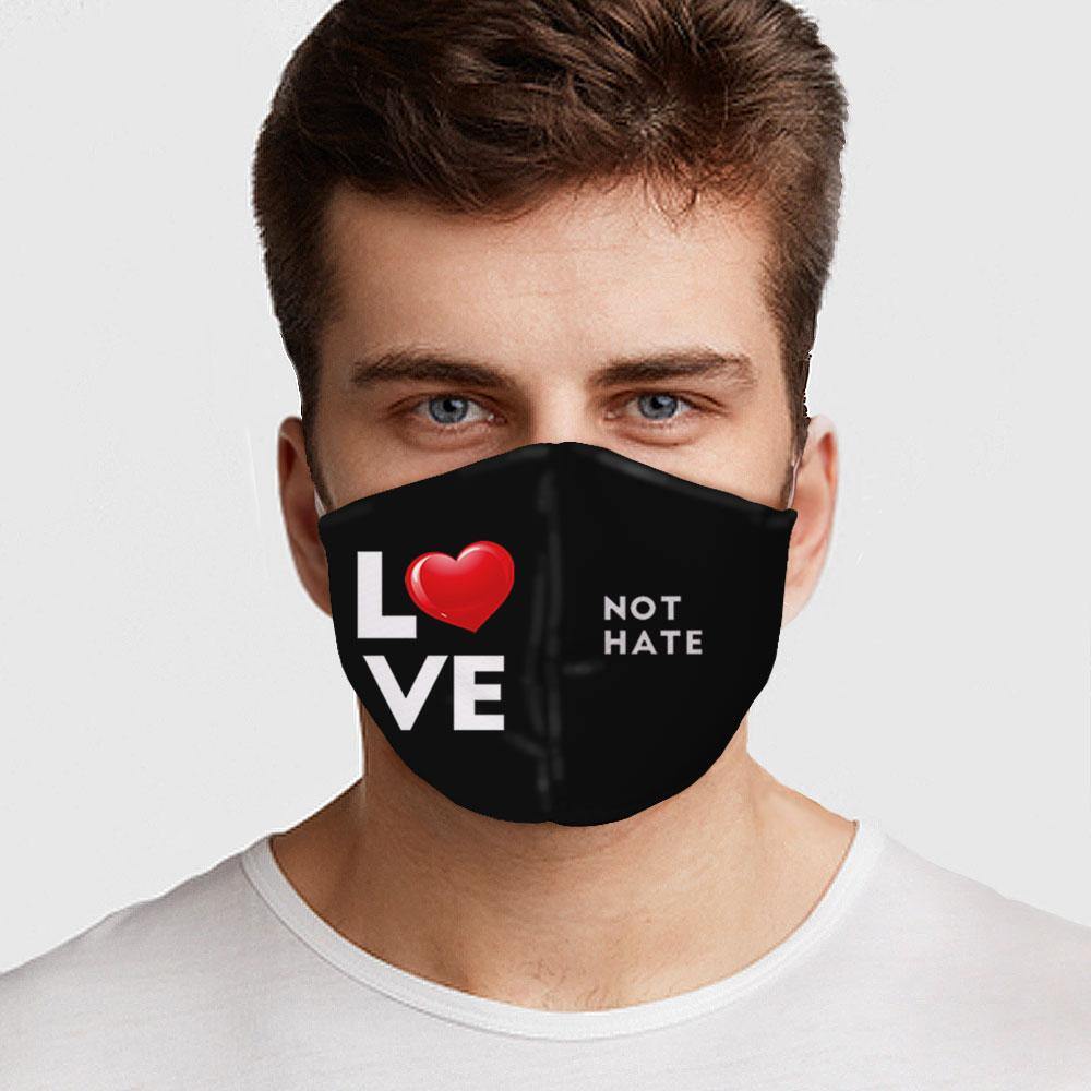 Love Not Hate Face Cover - USA Made Dropship