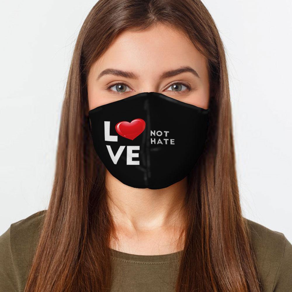 Love Not Hate Face Cover - USA Made Dropship