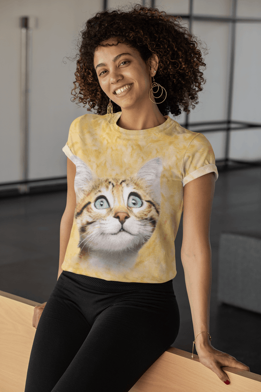 Women's Happy Cat T-shirt - USA Made Dropship