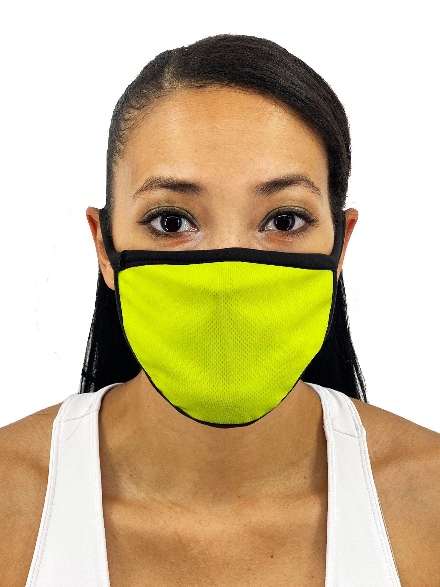 Neon Yellow Face Mask With Filter Pocket - USA Made Dropship