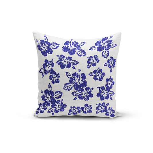 Blue Hibiscus Pillow Cover