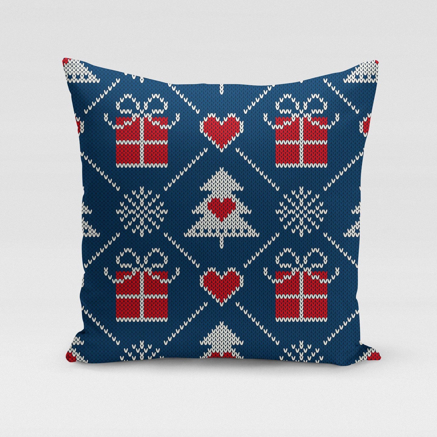Blue Sweater Pillow Cover