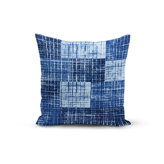 Blue Textured Pillow Cover