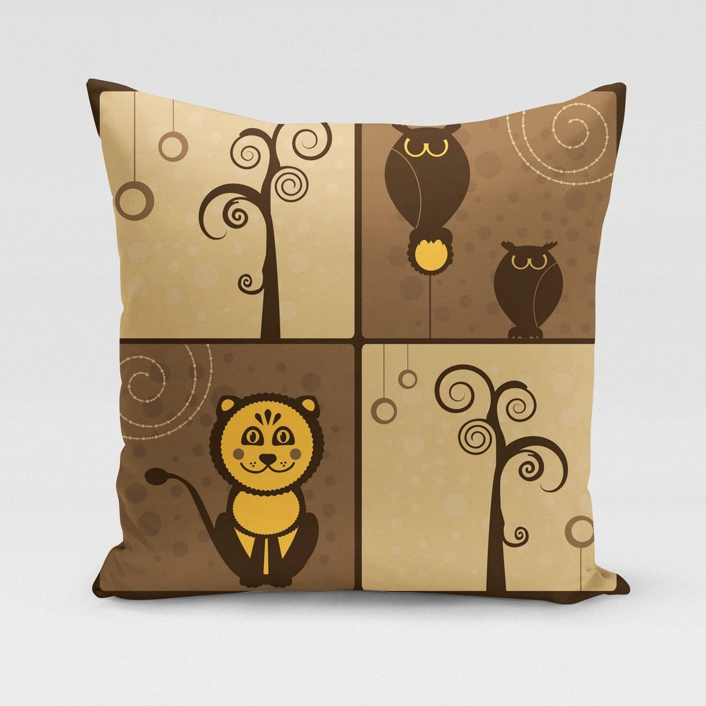 Brown Owl Pillow Cover