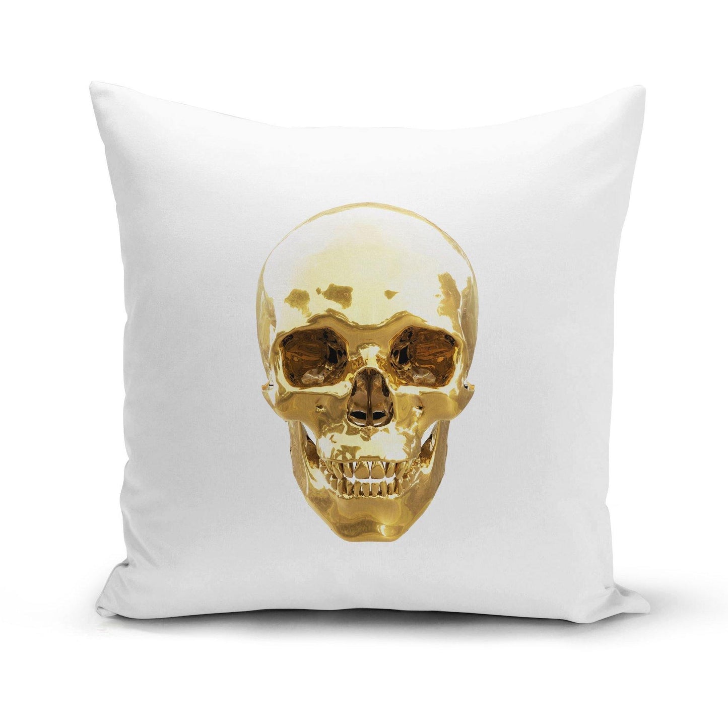 Golden Skull Pillow Cover