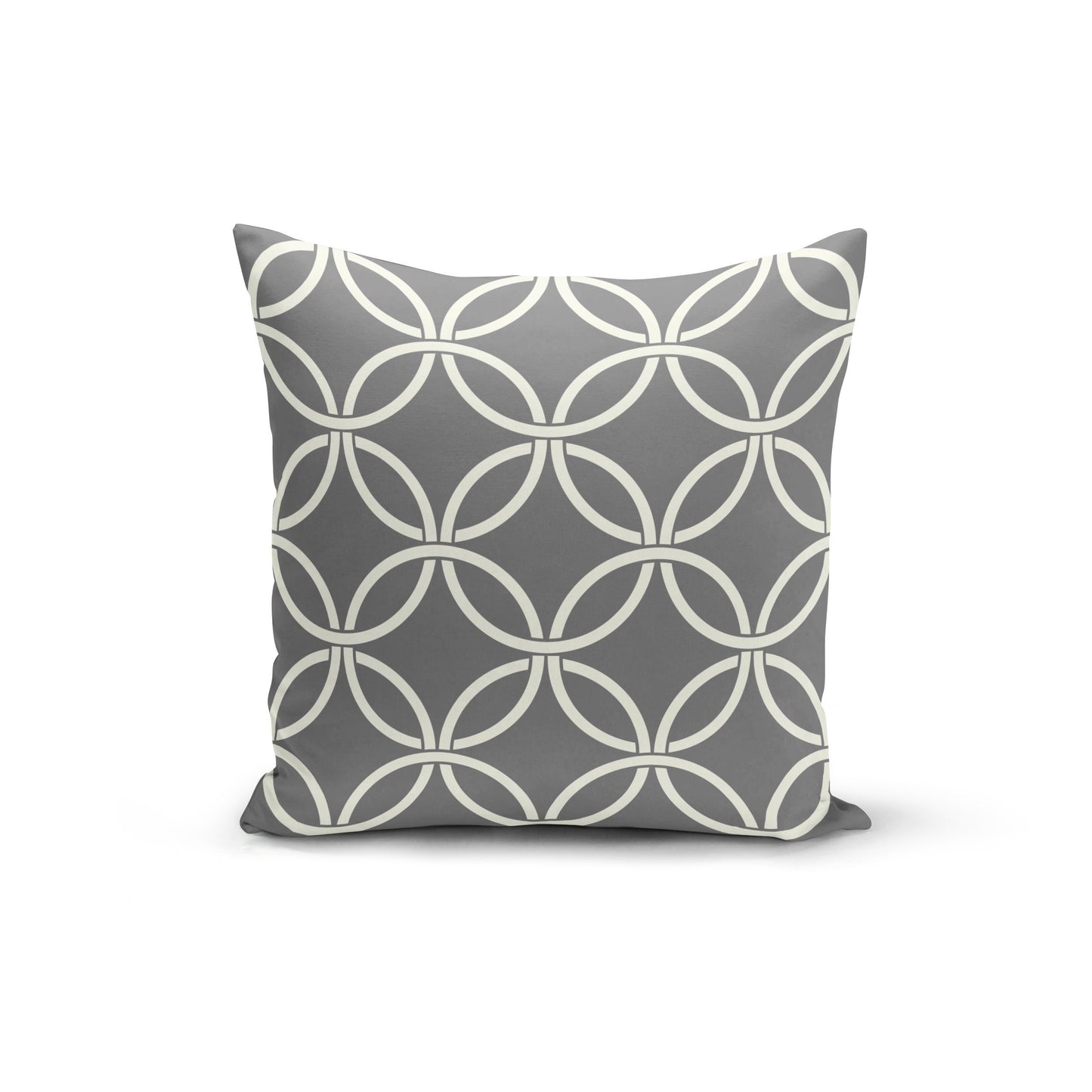 Grey Circle Interlock Pillow Cover