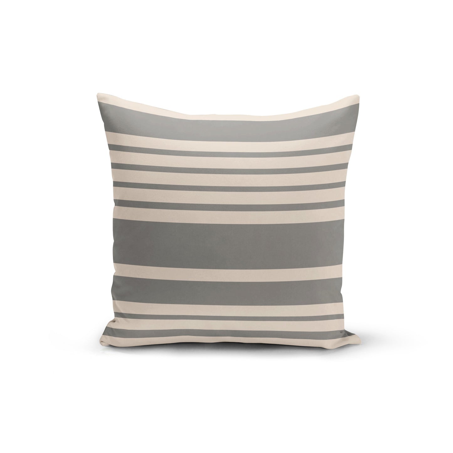 Grey Cream Stripes Pillow Cover