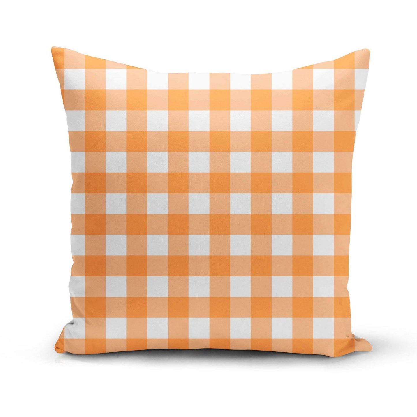 Orange Gingham Pillow Cover