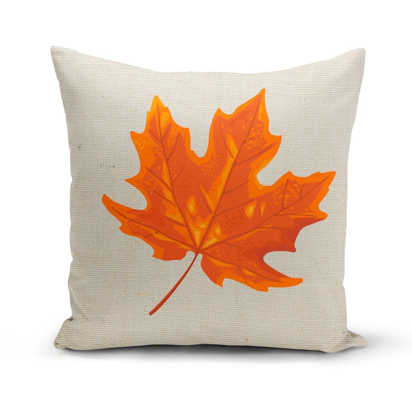 Orange Maple Leaf Pillow Cover
