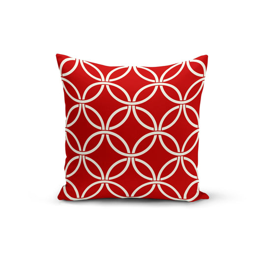 Red Circle Interlock Pillow Cover