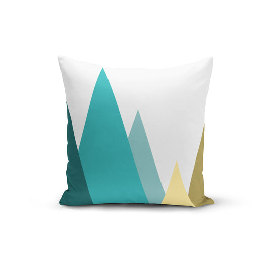 Teal Mountains Pillow Cover