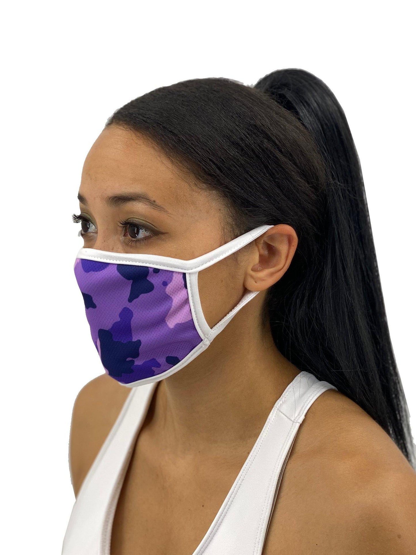 Purple Camo Face Mask With Filter Pocket - USA Made Dropship