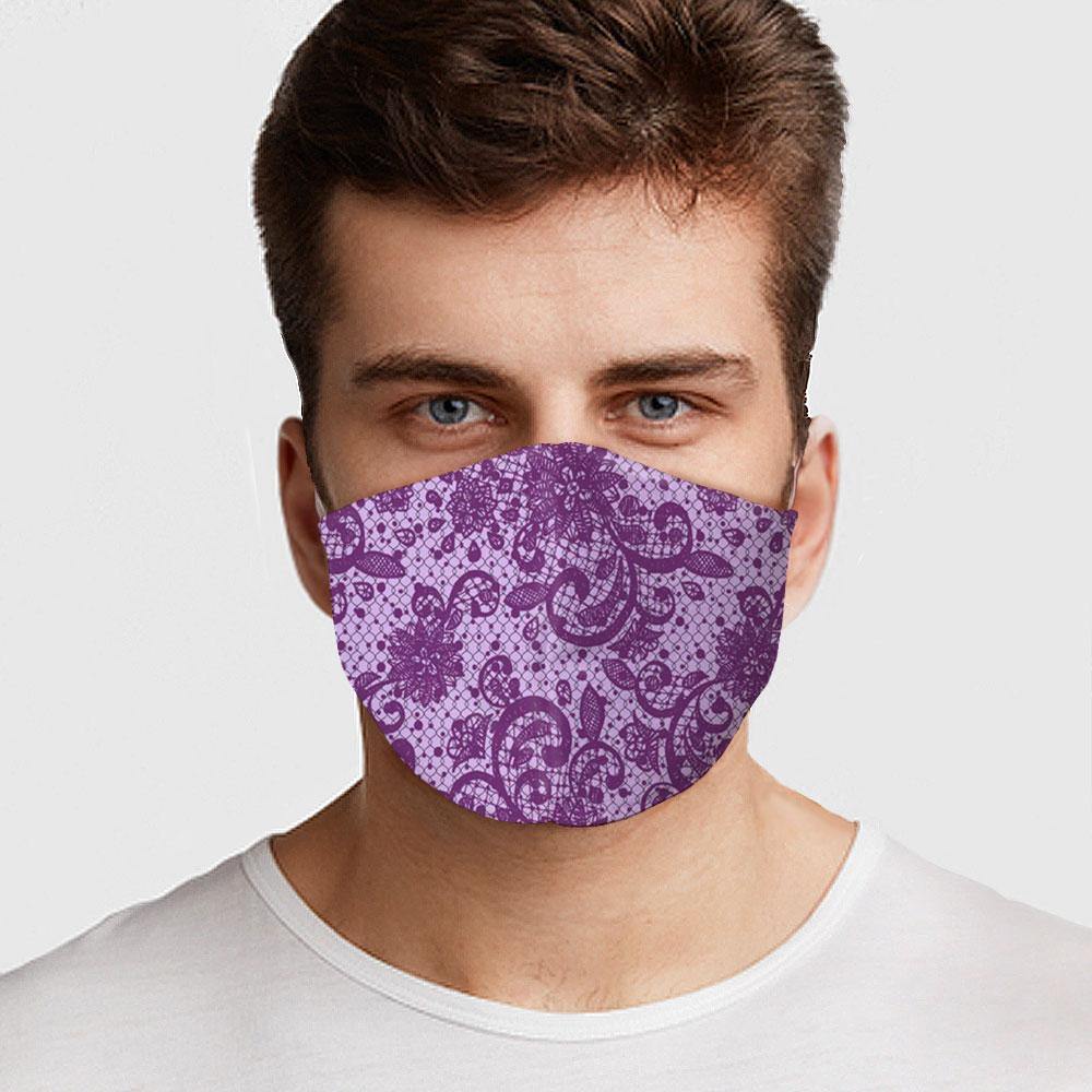 Purple Lace Face Cover - USA Made Dropship