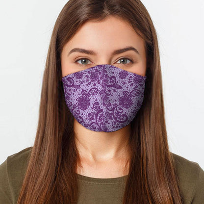 Purple Lace Face Cover - USA Made Dropship