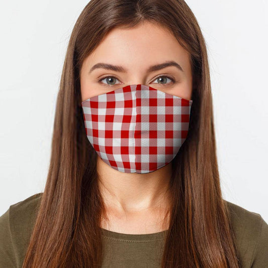 Red Gingham Face Cover - USA Made Dropship