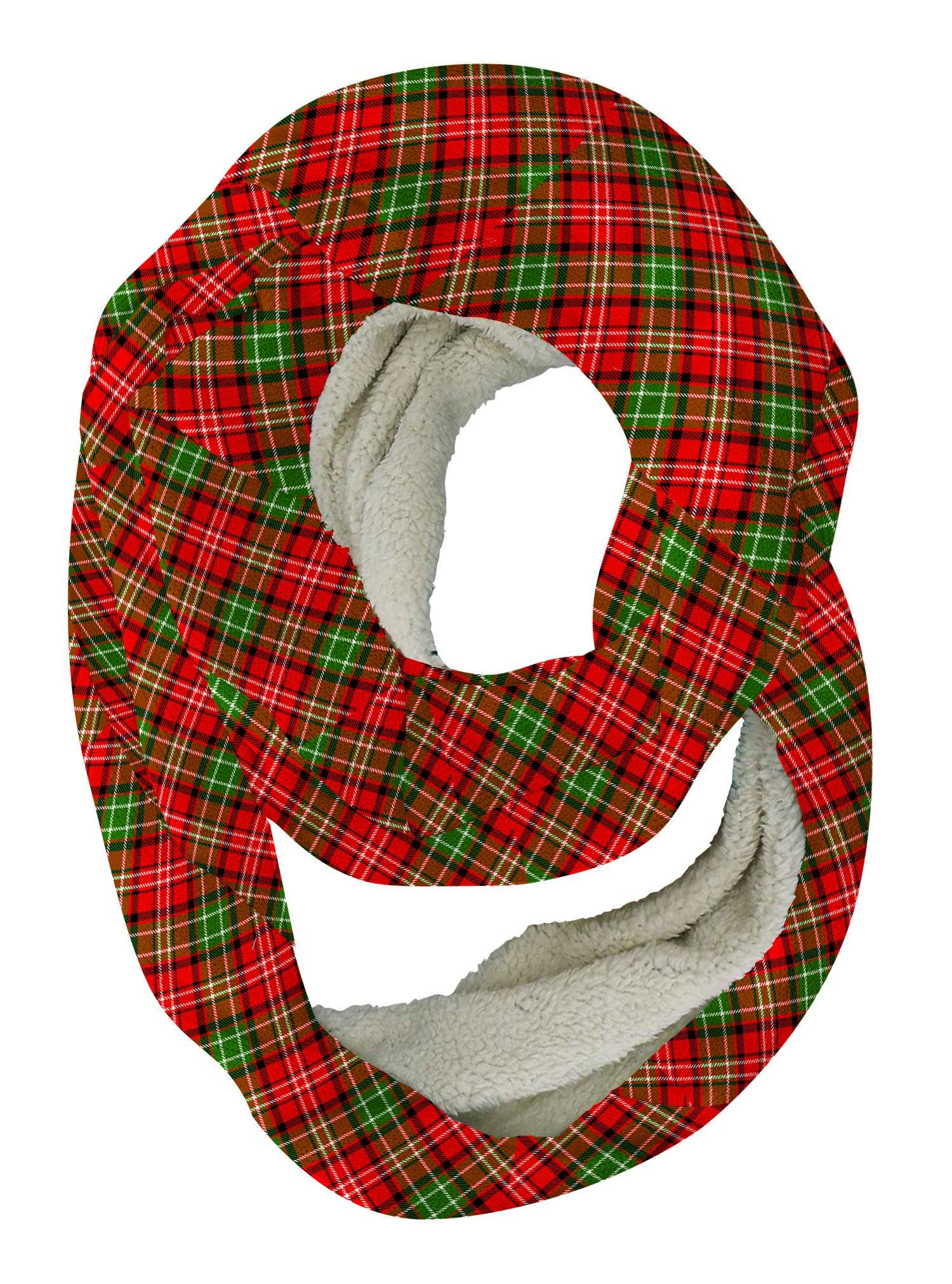 Red Green Plaid Infinity Scarf - USA Made Dropship