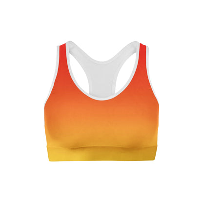 Red Yellow Ombre Sports Bra - USA Made Dropship